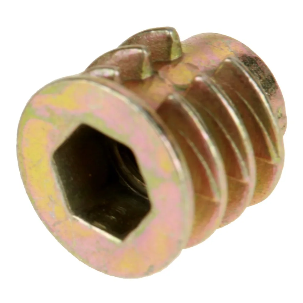 50pcs Reliable Hex Socket Drive Threaded Insert Nuts Industrial Use Furniture Screw Nut Wood Insert Nuts For Wood Furniture