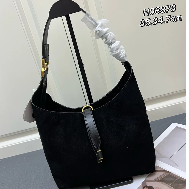 

Fashionable and Versatile Suede Retro Style Multifunctional Bucket Bag with Frosted Texture, Large Capacity Women's Shoulder Bag