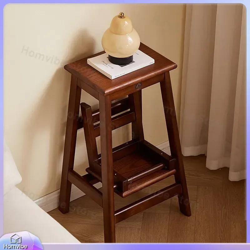 Solid Wood Folding Step Stool Household Ladder Chair Dual Purpose Climbing Stairs Herringbone Rack Small Portable Furniture