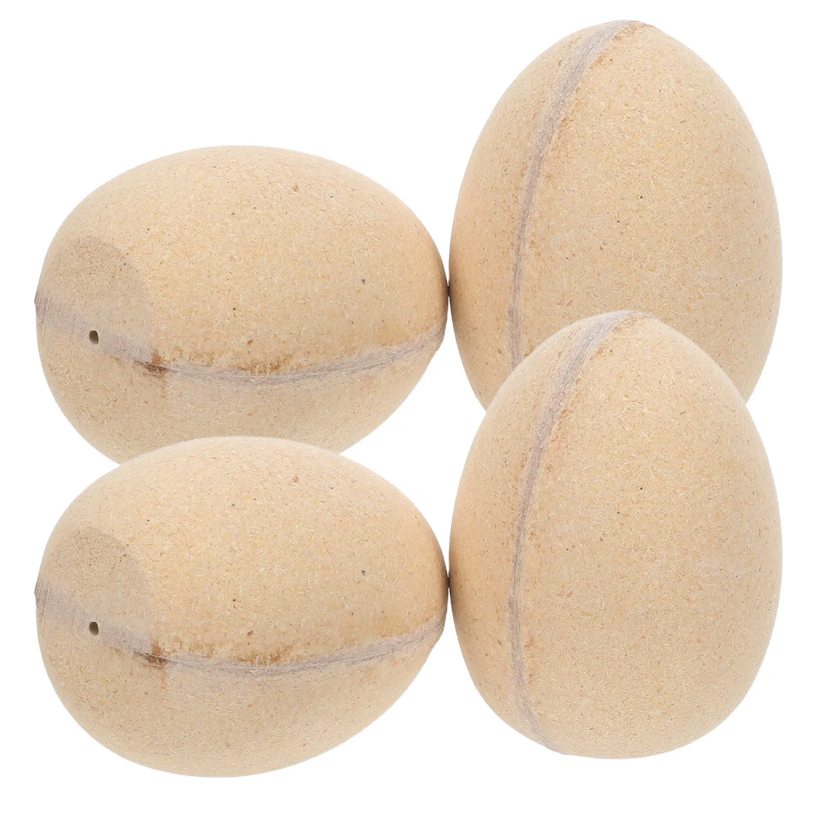 4Pcs Wooden Smooth Unfinished Wood Easter Egg Eggs Flat Bottom Stable Display Painting Crafting Decor Home