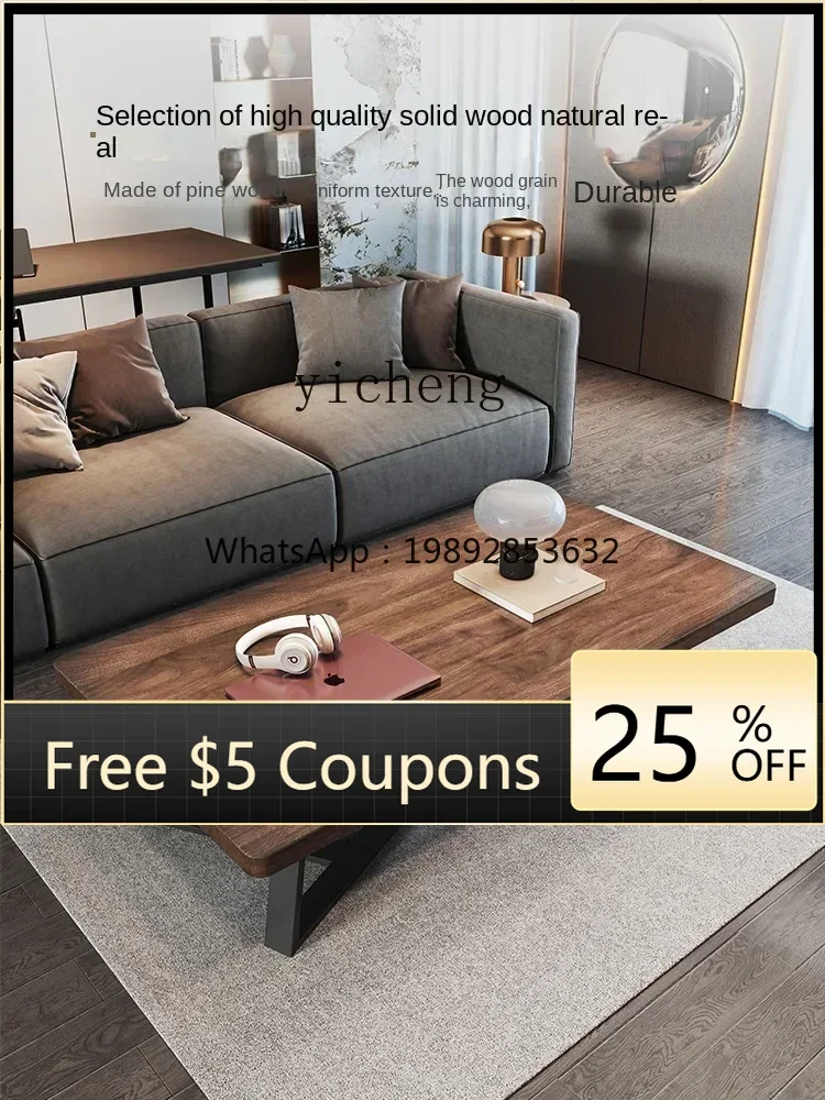 

ZZ Solid Wood Coffee Table Light Luxury Modern Simple Home Small Table Small Apartment Minimalist Tea Making Table