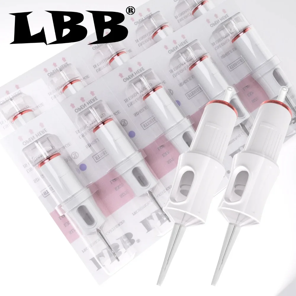 LBB PMU 20PCs Disposable Sterilized Tattoo Cartridge Needle SMP Permanent Makeup Body Art 0.18mm 0.20mm0.25mm Round Liner/Shader
