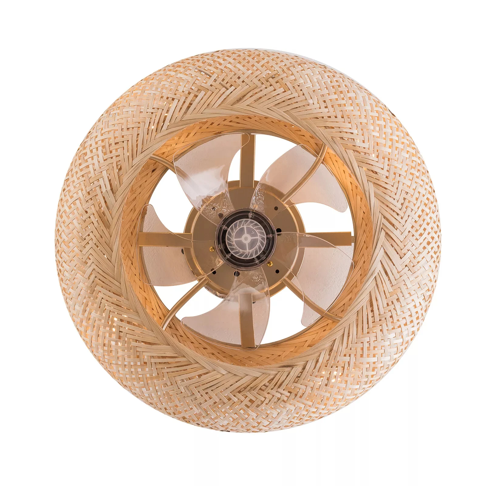 Bambu Ventilador De Teto Com Luz E Controle Remoto, Quinta Boho, Rattan, 20"