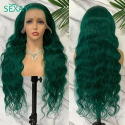 Turquoise Color Lace Front Wig Human Hair 28 30 Inch Brazilian Body Wave Human Hair Wigs Transparent Lace Frontal Wig For Women