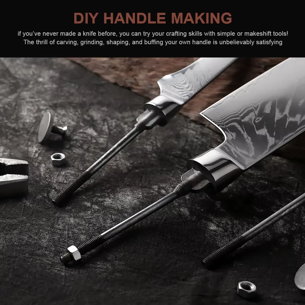 XITUO اليدوية شفرات ذاتية الصنع دمشق الصلب 1-7 قطعة مجموعة سكاكين المطبخ شفرة فارغة 67 طبقات حادة شخصية مخصصة سكين أدوات #6