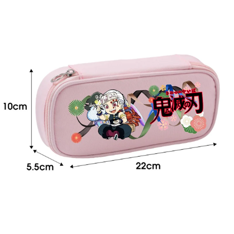 Kamado Nezuko Tanjirou Anime Multi-layer Student Demon Slayer Oxford Cloth Pencil Bag Pencil Box Stationery Storage Bag Gift view 6
