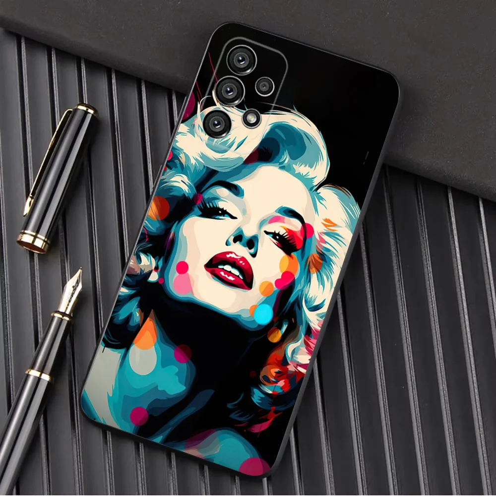 Sexy Marilyn Monroe Phone Case For Samsung Galaxy A13,A21s,A22,A31,A32,A52,A53,A71,A80,A91 Soft Black Shell