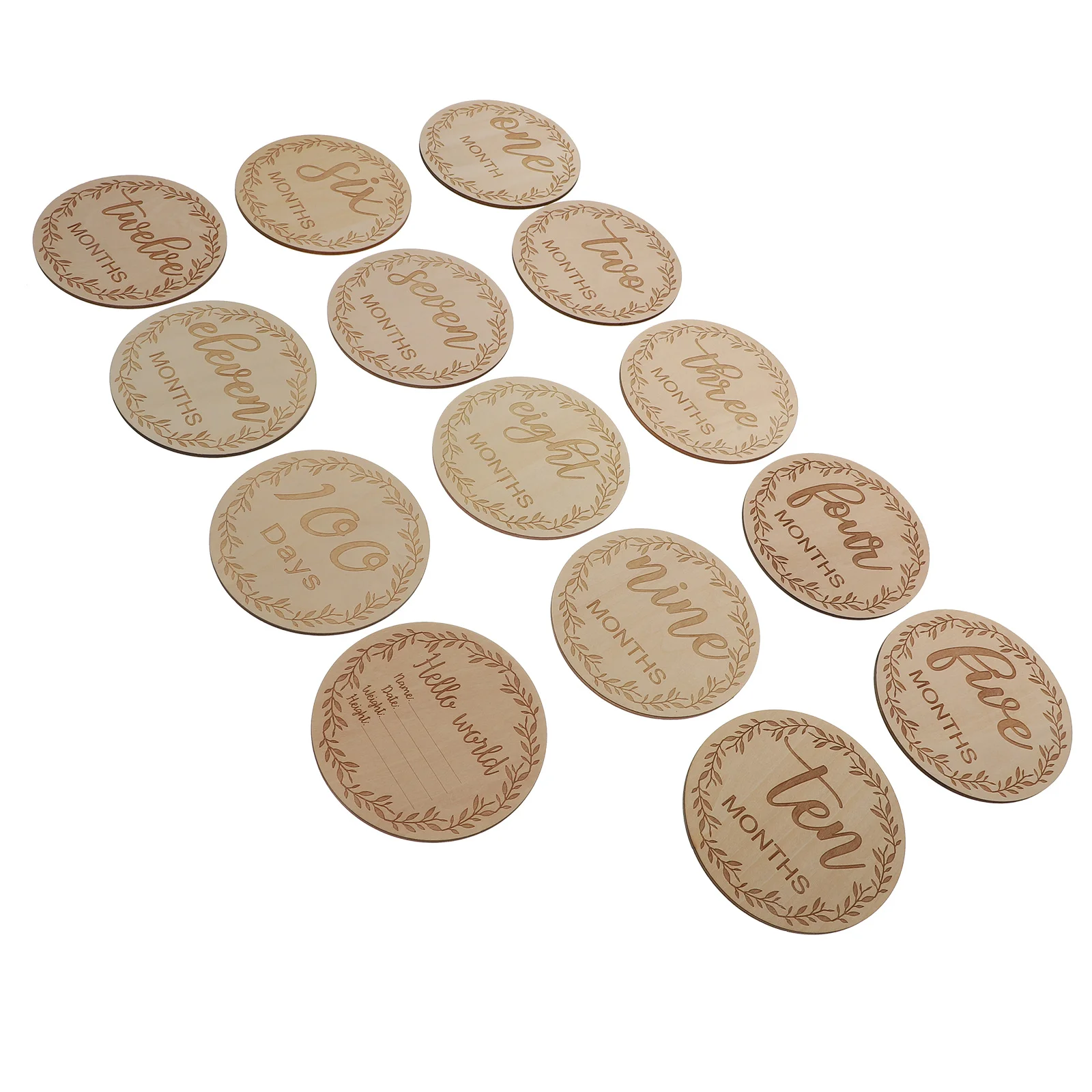 12 قطعة بطاقات معلم الطفل الخشبي النمو الشهري التذكارية التصوير الدعائم عيد ميلاد الرضع تسجيل الهدايا التذكارية