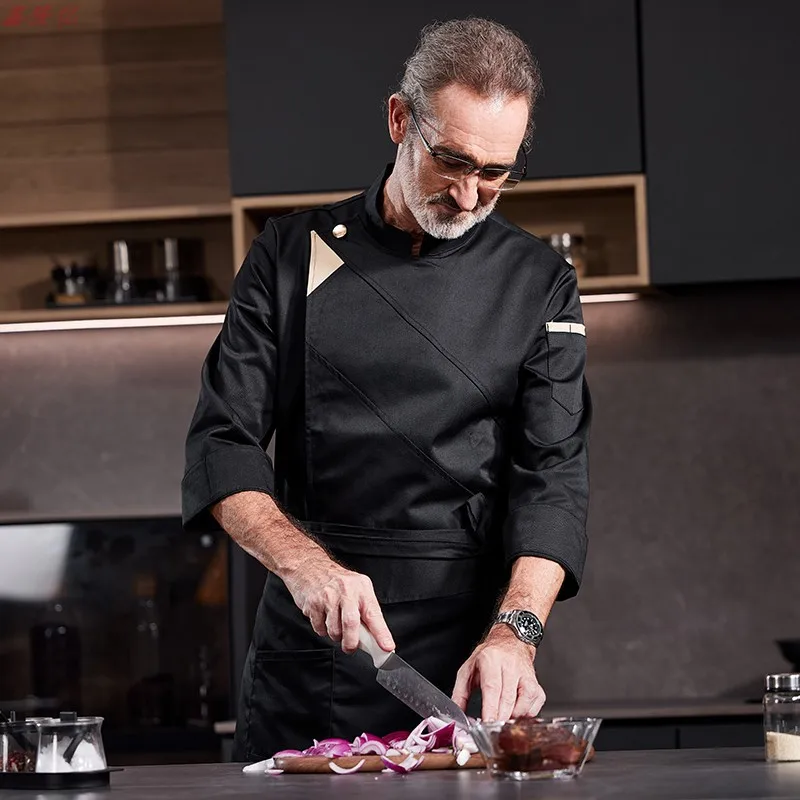 Catering Hotel Restaurant Kitchen Work Uniform Long Sleeve Cake Shop Baker Bakery Waiter Chef Uniform for Men