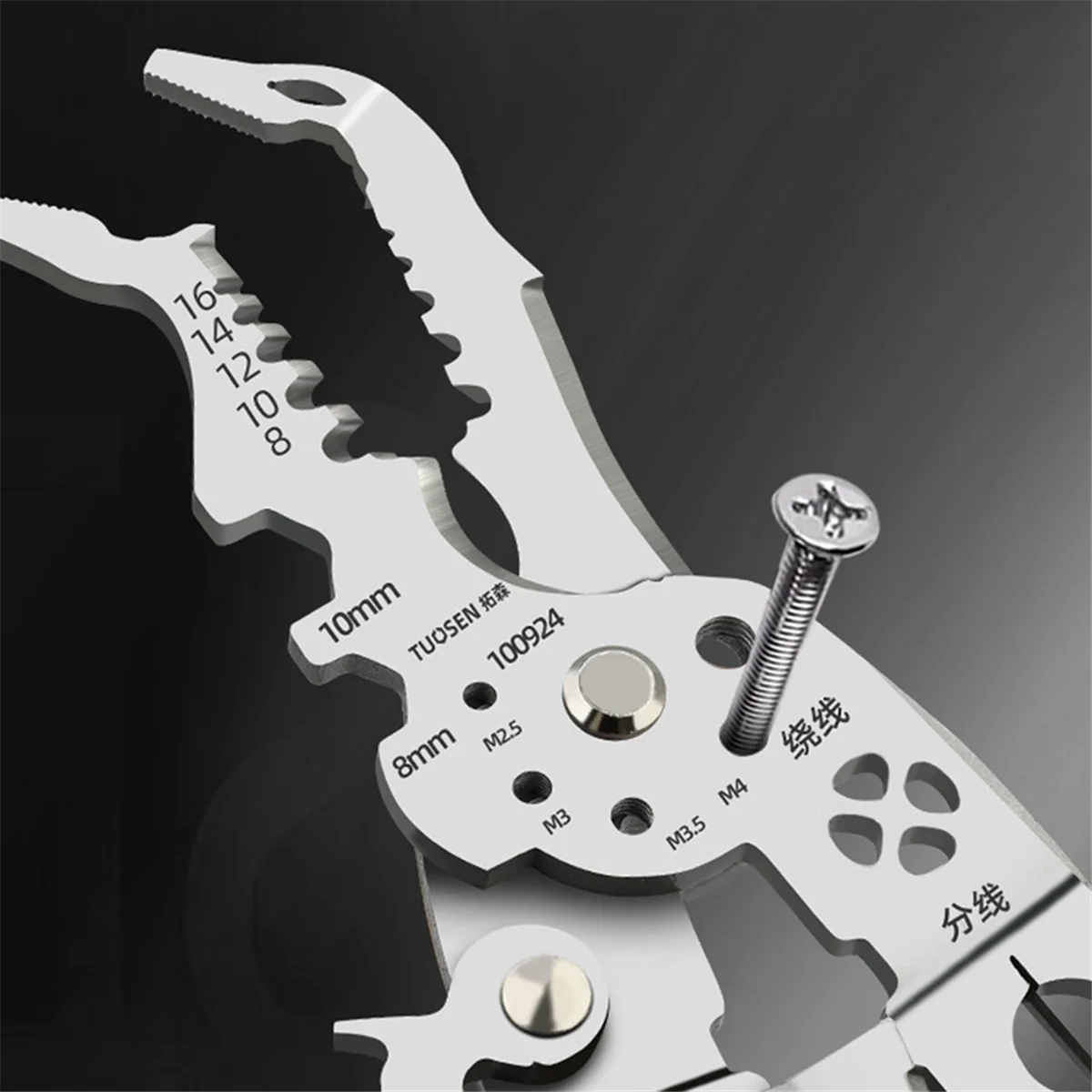 TUOSEN-Alicates Pelacables multifuncionales para electricista, cuchillo pelador de cables, tipo B