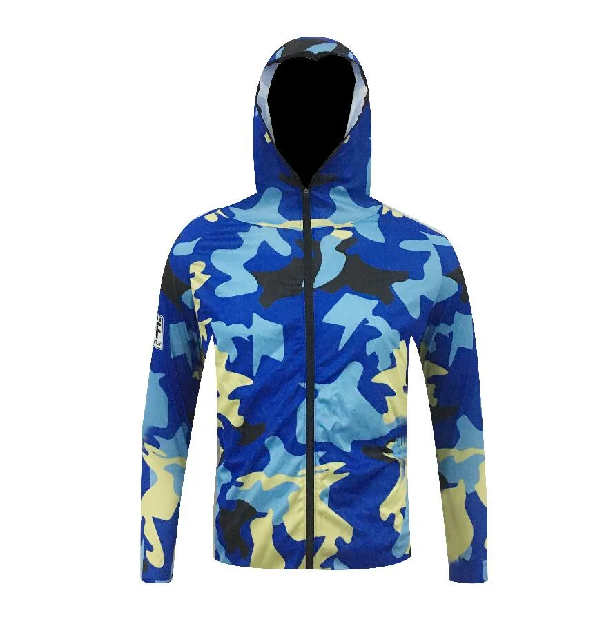 Sublimation Printing Breathable Long Sleeve Fishing Anti-UV UPF 50+ Clothes Outdoor Professional Fishing Clothes Men's