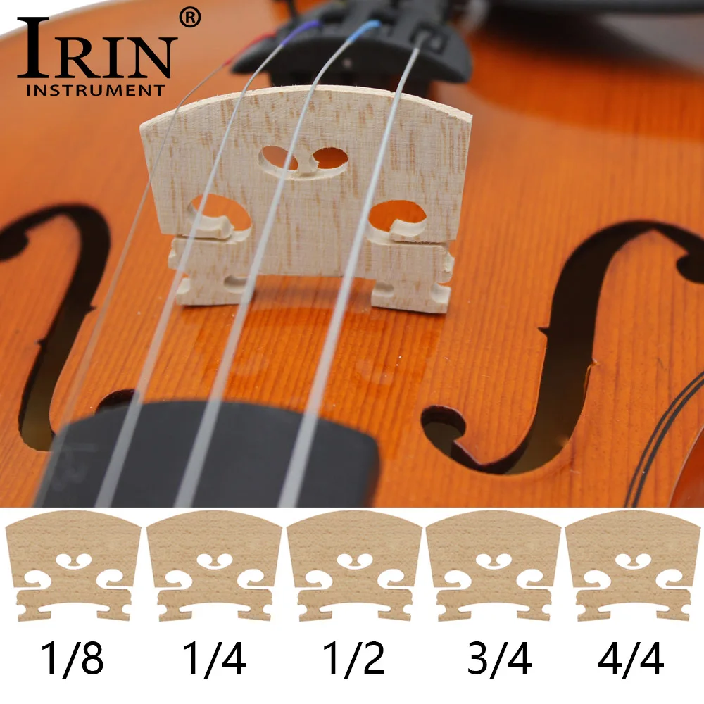 Irin pontes de violino 4/4 3/4 1/2 1/4 1/8 pontes de violino de madeira de bordo peças e acessórios de instrumento musical de cordas