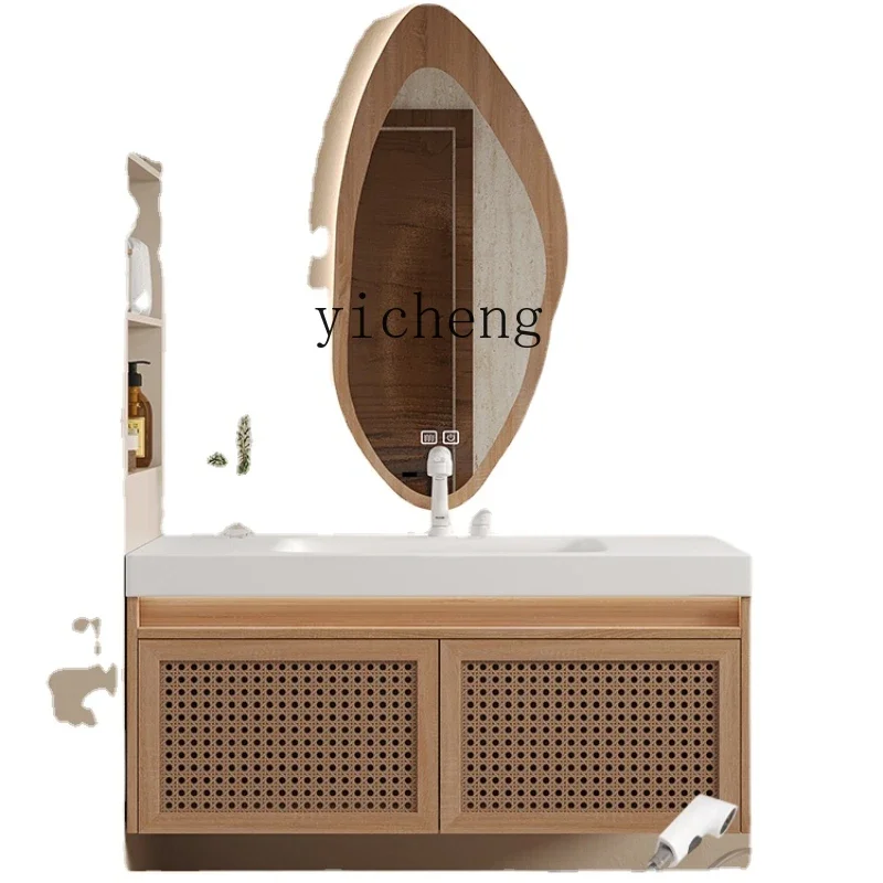 

XL Whole Washbin Rattan Style Bathroom Cabinet Combination Washstand Bathroom Wash Basin