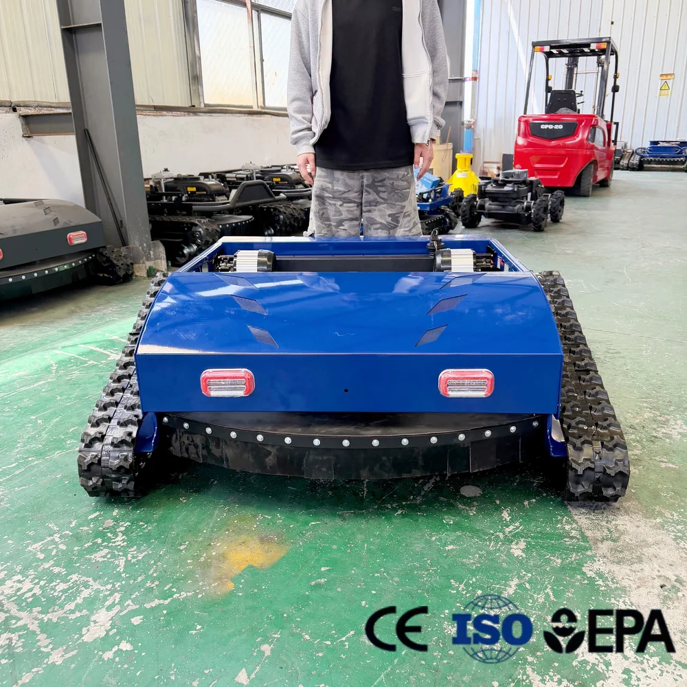 Customized Remote Control Lawn Mower Intelligent Autonomous 550mm 800mm Hybrid Power Crawler Tracked Zero Turn All Terrain