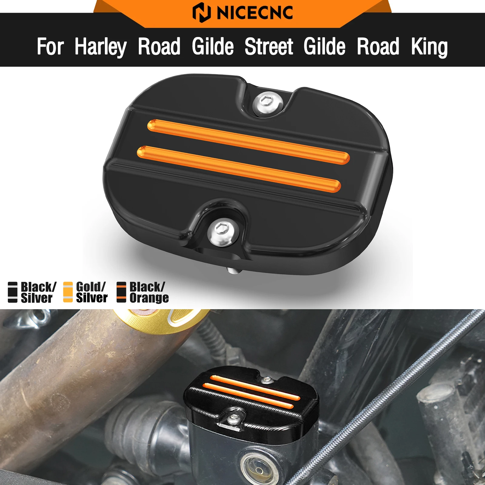 

For Harley Street Glide FLHX 2008-2023 Rear Brake Master Cylinder Cover Road King Special FLHRXS Road Glide FLTRX Special FLTRXS