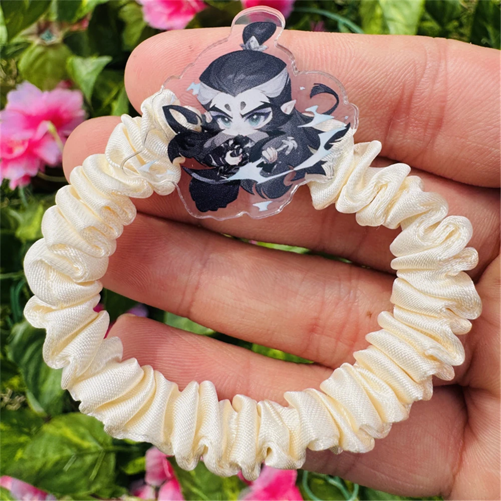 Chouchous en acrylique pour femmes, accessoires de Cosplay du film Anime Ne Zha, chouchous pour cheveux, queue de cheval solide, couvre-chef, bandes élastiques