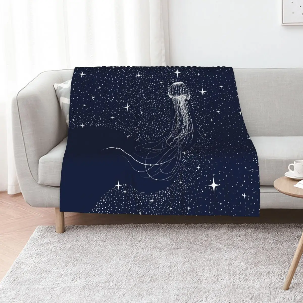 starry jellyfish Throw Blanket Fashion Sofas Decorative Throw Baby blankets ands Custom christmas gifts Blankets