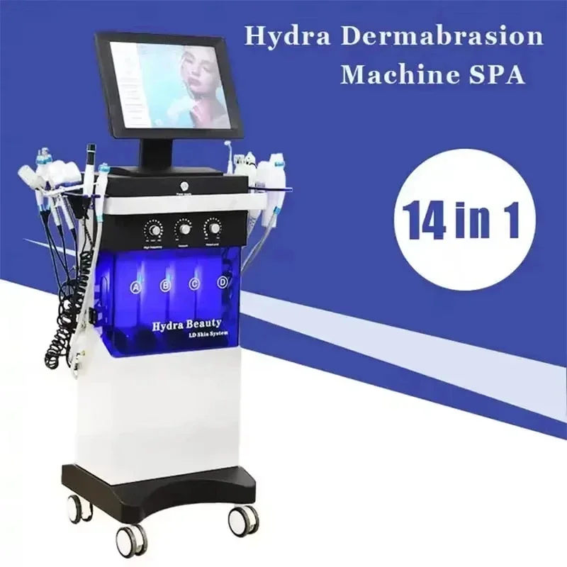 Multifunctional 18 In 1 Hydra Oxygen Facial Machine Deep Skin Cleansing Blackhead Removal Water Peeling Facial Hydration Machine
