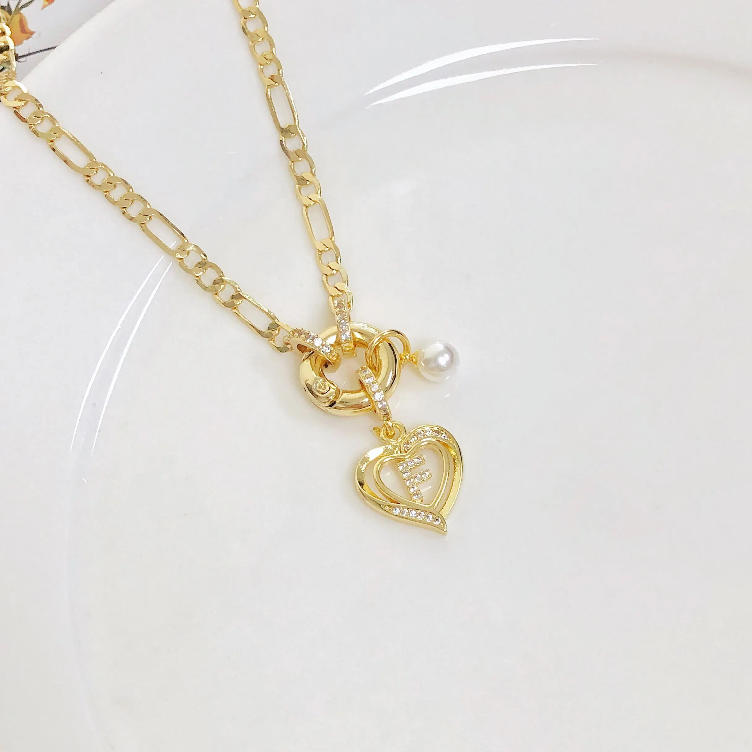 جديد وصول مطلية بالذهب زركونيا 26 الحروف الأولية A-Z مكتنزة سلسلة قلادة للنساء فتاة حفل زفاف اسم الأبجدية مجوهرات #2