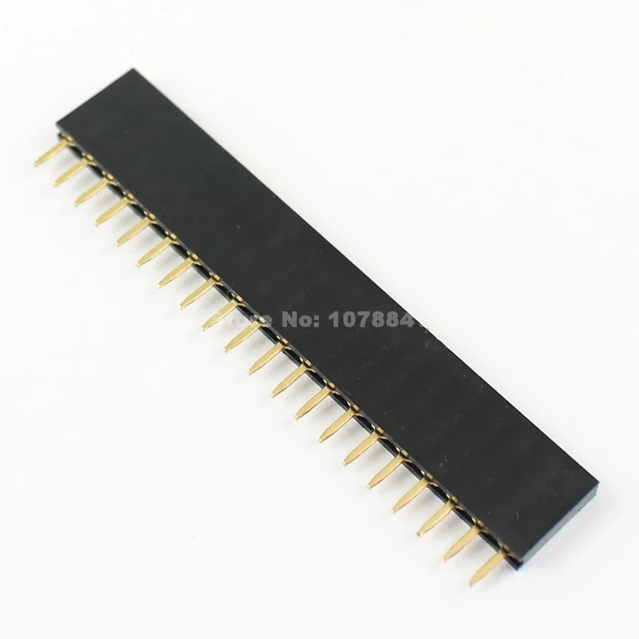 100pcs 2.54mm Pitch 20 Pin Female Single Row Straight Header Strip PH:8.5mm