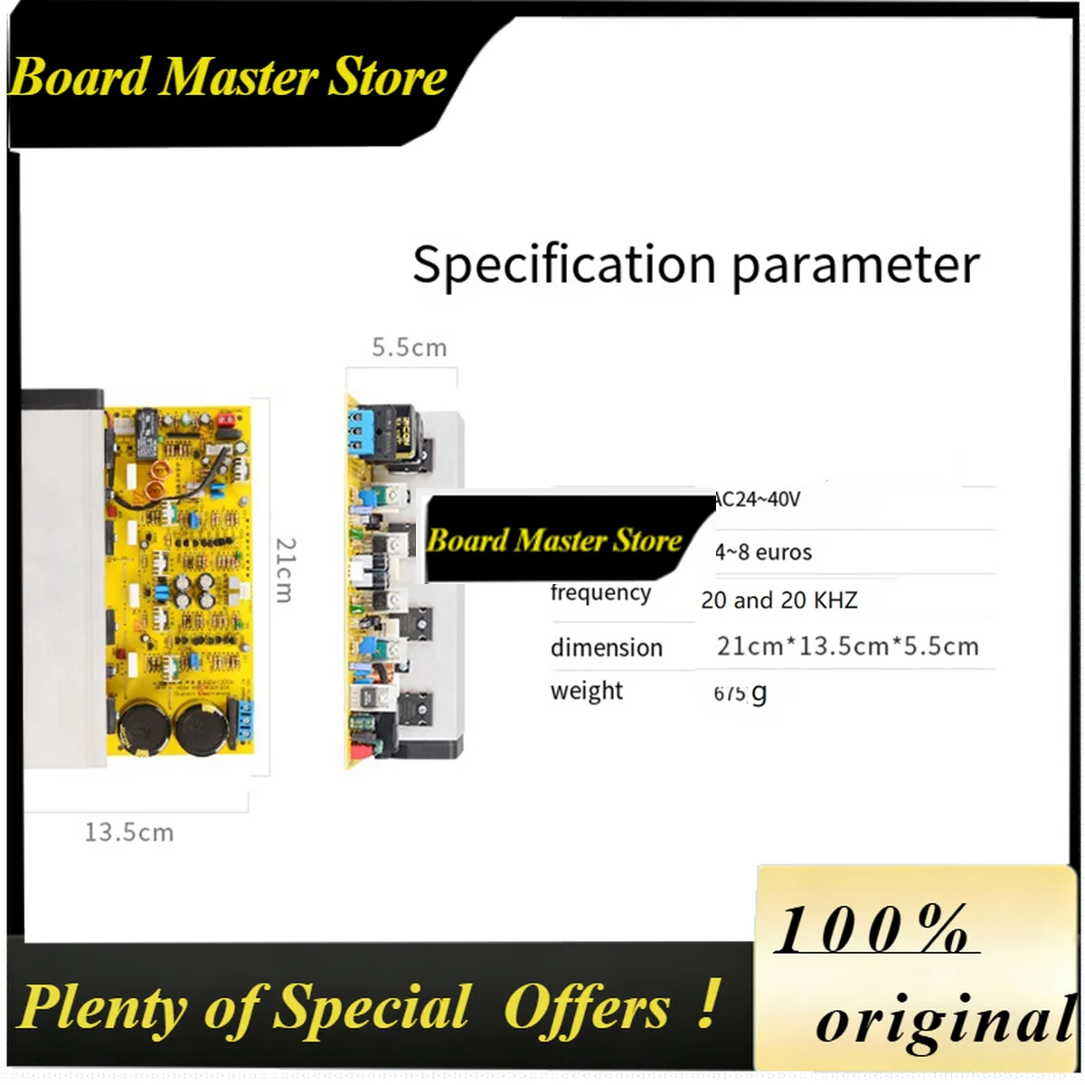 BoMaS+ AD320-T 300W+300W High Power Amplifier Board High Quality 2SA1943/5200 Amplifier Board