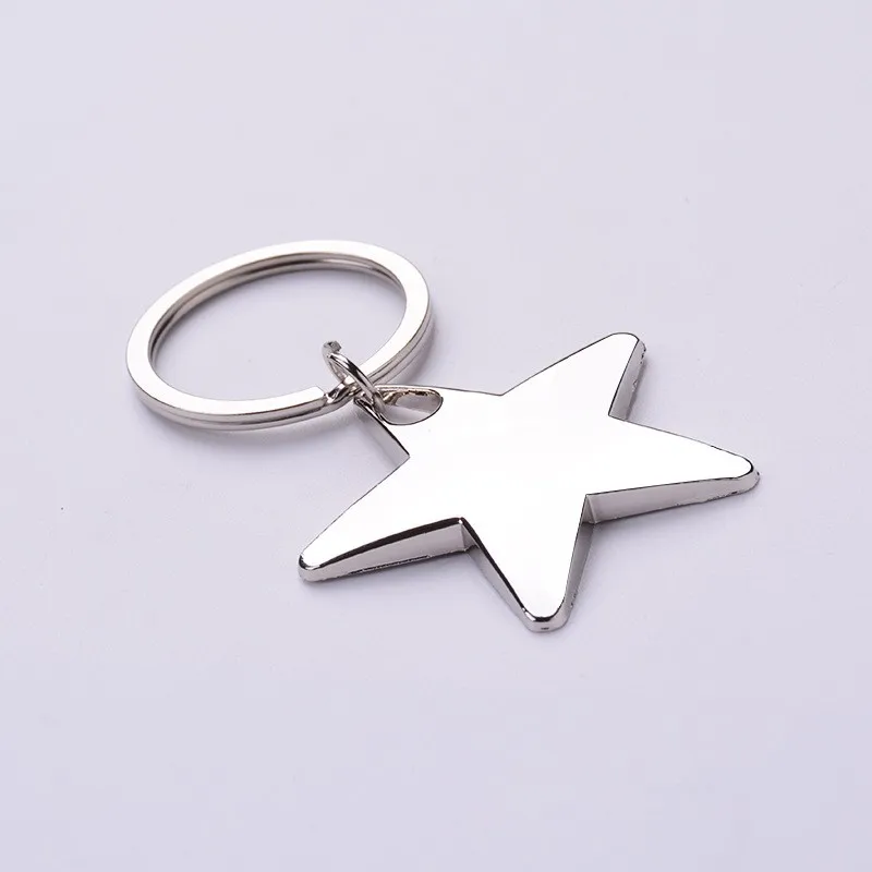 New Metal Star Keychain New Pentagram Keychain Charm Car Keyring Party Gift Jewelry