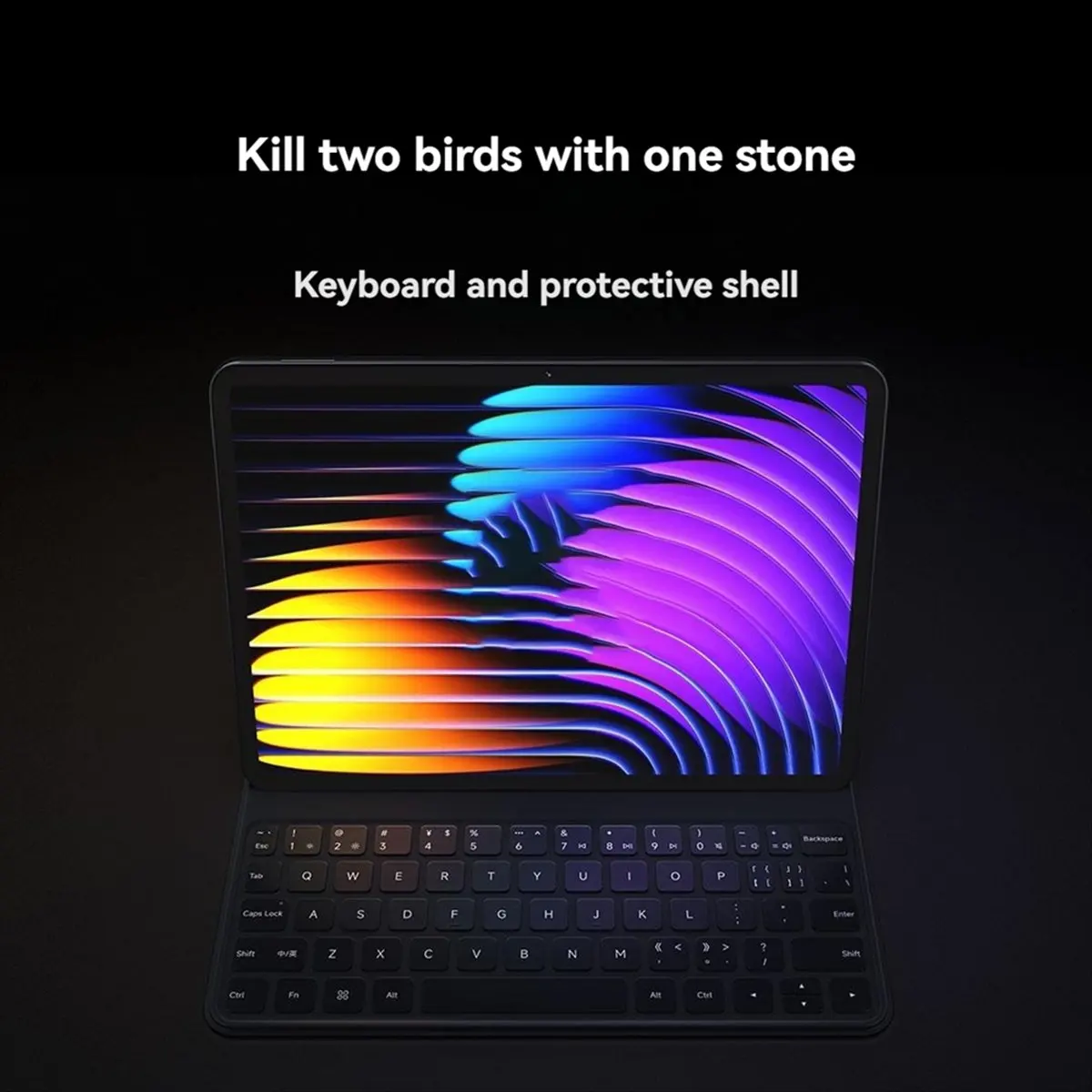 《Factory Direct》For Keyboard Case for Pad 7/ 7 Pro Smart Wake-Up Wireless Magnetic 11.2inch PU Protective Sheath Black