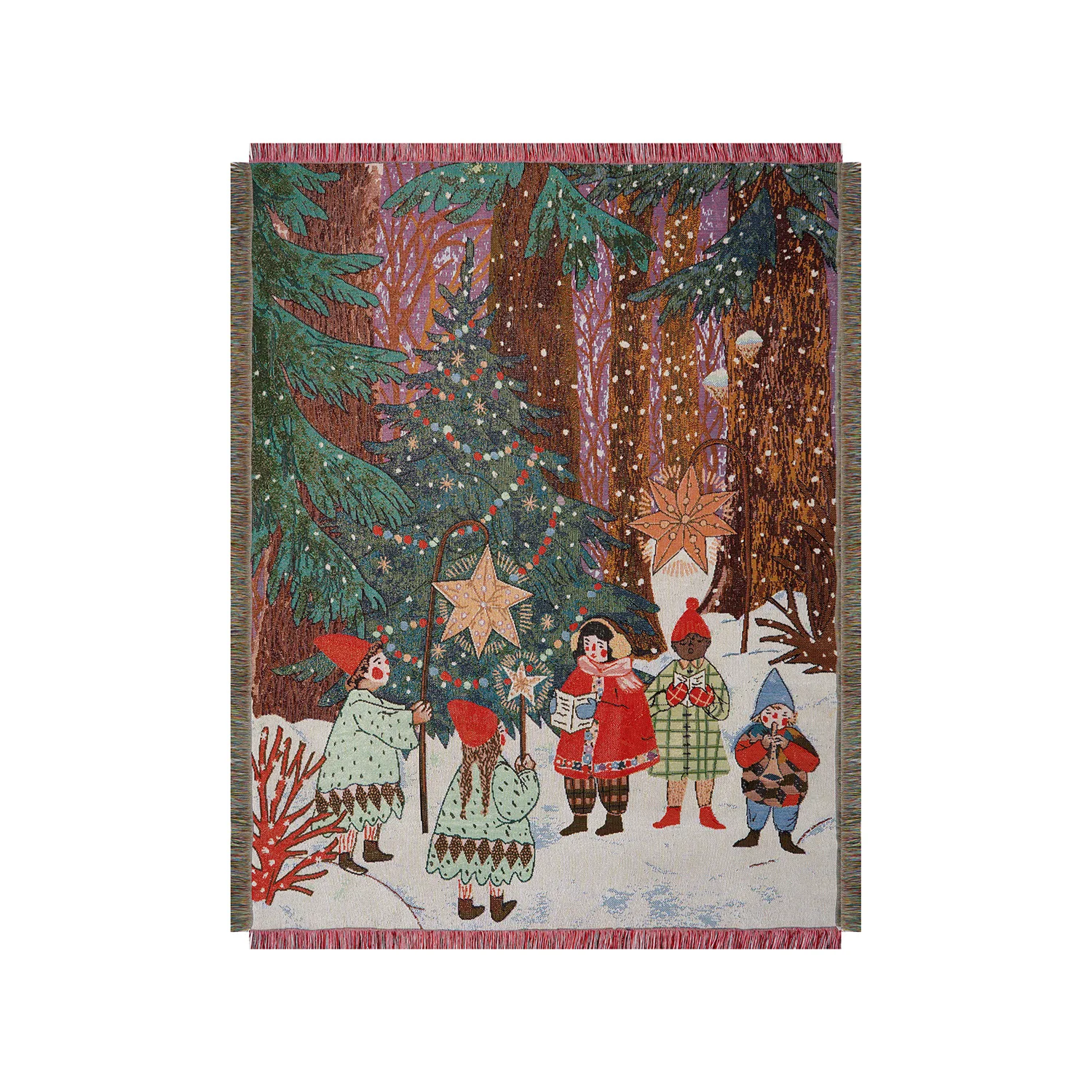 Christmas Decorative Blanket Lounge Blanket Sofa Wall Tapestry New Year Decorations Thread Blankets for Home Christmas Tree