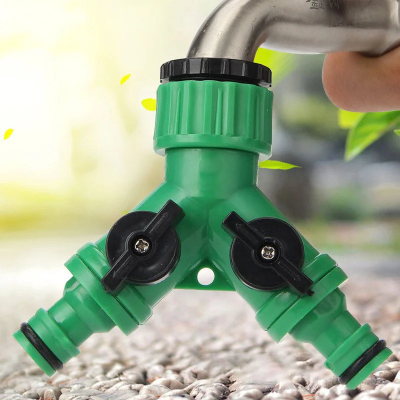

2-Way Garden Tap Water Splitter 3/4" Female Thread Garden Hose Y Type Watering Adjustable Switch Water Controller Valve