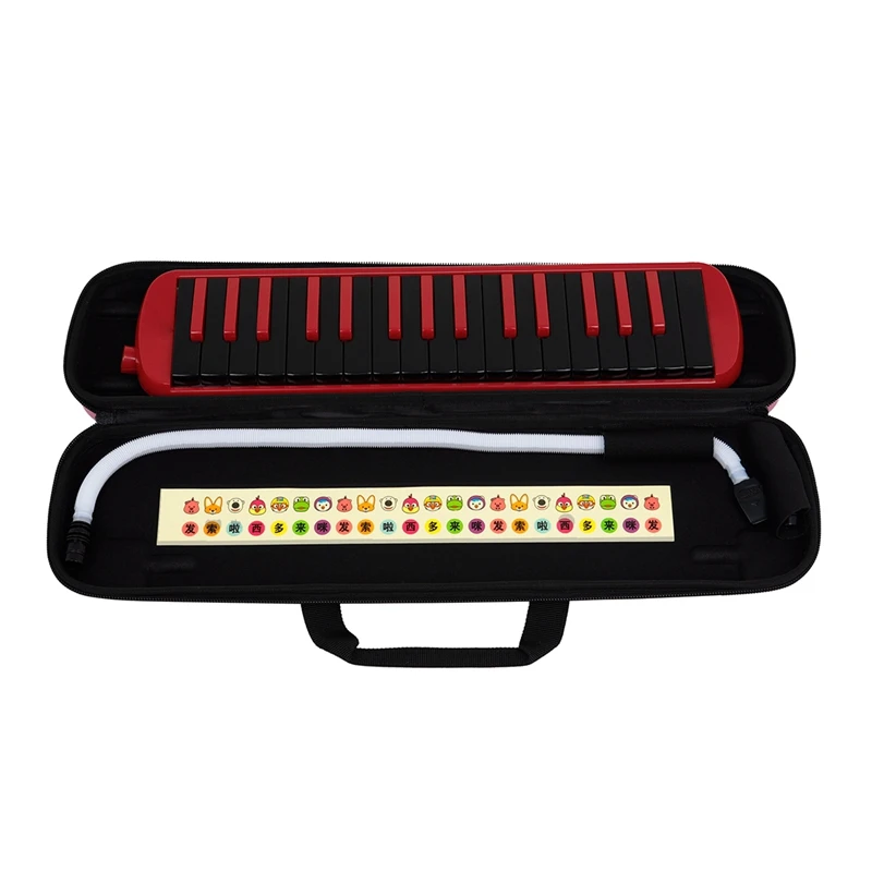

1Set 32-Key Play Harmonica EVA Piano Bag Beginner Adult Teaching Musical Instrument Red And Black
