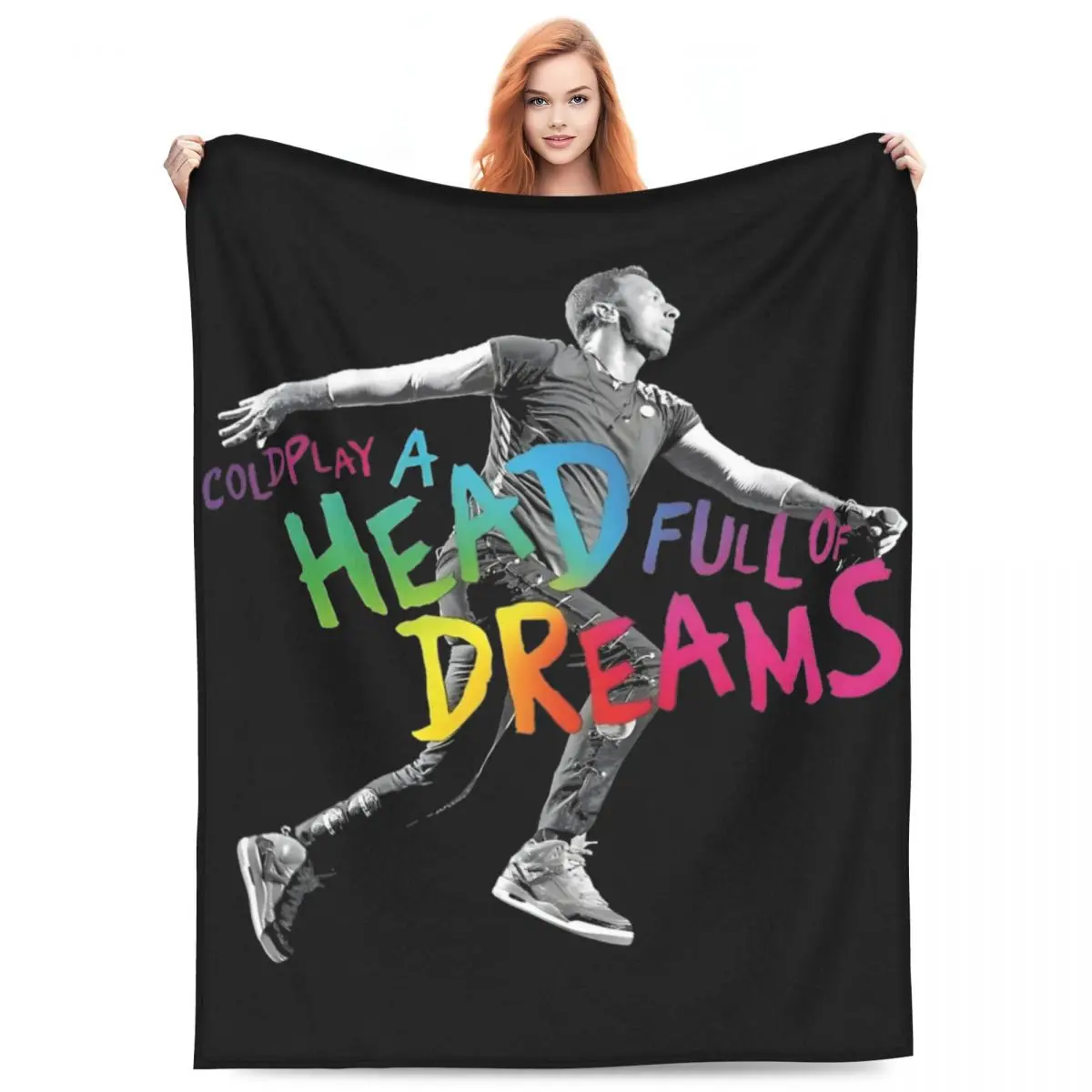 วงดนตรีร็อคสินค้าขายดีผ้าห่มขนแกะโซฟา2024ทัวร์ผ้าห่มนุ่มสบายพิเศษสำหรับรถยนต์พรมชิ้น