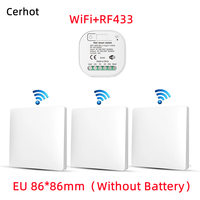 Tuya WiFi Smart Switch Set WiFi Wireless Remote Controller Timer No Battery Wall Panels Light Switch Work with Alexa WiFi Switch