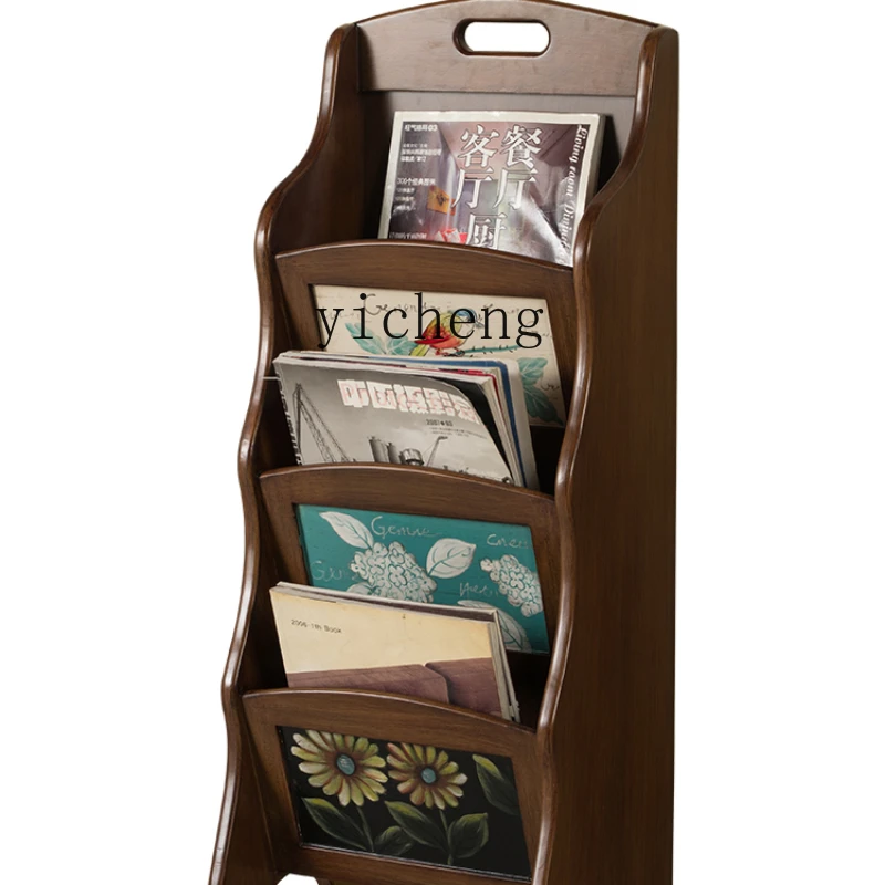 

ZK Retro Books and Newspapers Storage Rack Magazine Display Painted Furniture Storage Small Bookshelf