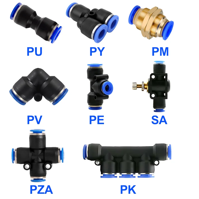 

20/50 PCS Pneumatic Air Quick Fitting Push In Connector 4/6/8/10/12mm PE PZA PM SA PU PY PK PV Hose Pipe Connector