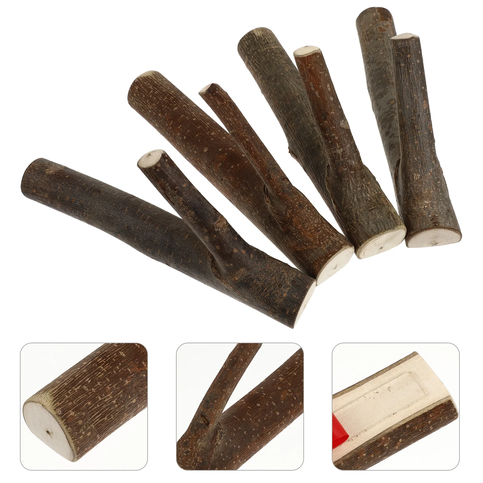 

4pcs Natural Wood Vintage Style Sloped Design Key Hat Coat Hanger Wooden Hook For Home Office Bedroom Mounted Rustic