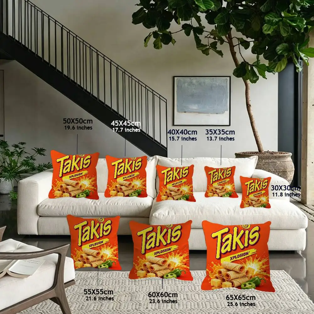 Chili Pattern T-Takis Chips Pillow Cushion Cover Pillowcase Living Room Sofa Home decorative pillowcase