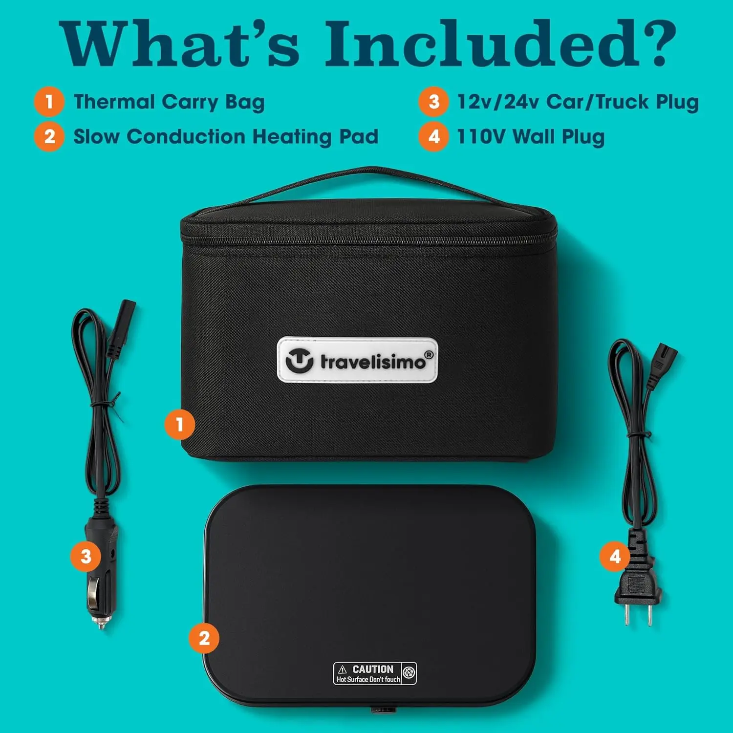 سخان طعام محمول 3 في 1: ميكروويف 12 فولت/24 فولت/110 فولت للسيارة والعمل والاستخدام المنزلي #6