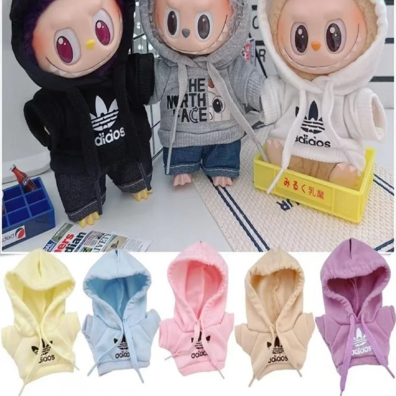 15 17cm For V1 V2 V3 Labubu Doll Clothing Fashion Hoodie and Pants Set Korean Idol Trendy DIY Doll Toy Gift Clothing Accessories