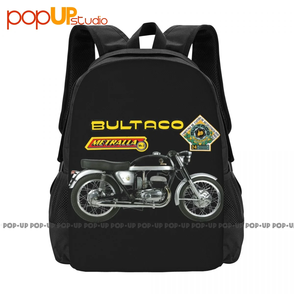 Bultaco Metralla Mk2 Motorcycle 01 Backpack Large Capacity Bookbag Training Storage Bag Large Capacity