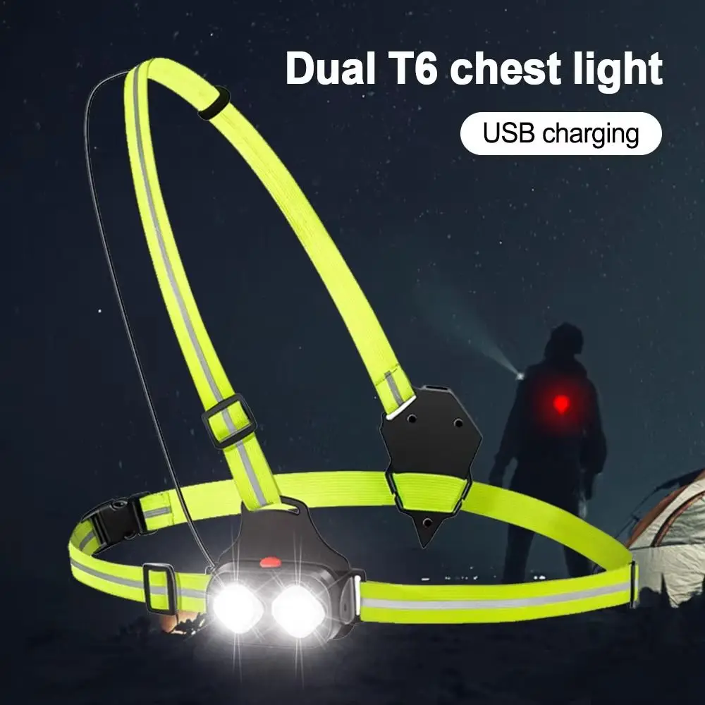 

Многофункциональный беговой светодиодный ночной ходовой фонарь, предупреждающий сильный яркий нагрудный фонарь, безопасный прочный велосипедный фонарь, уличный