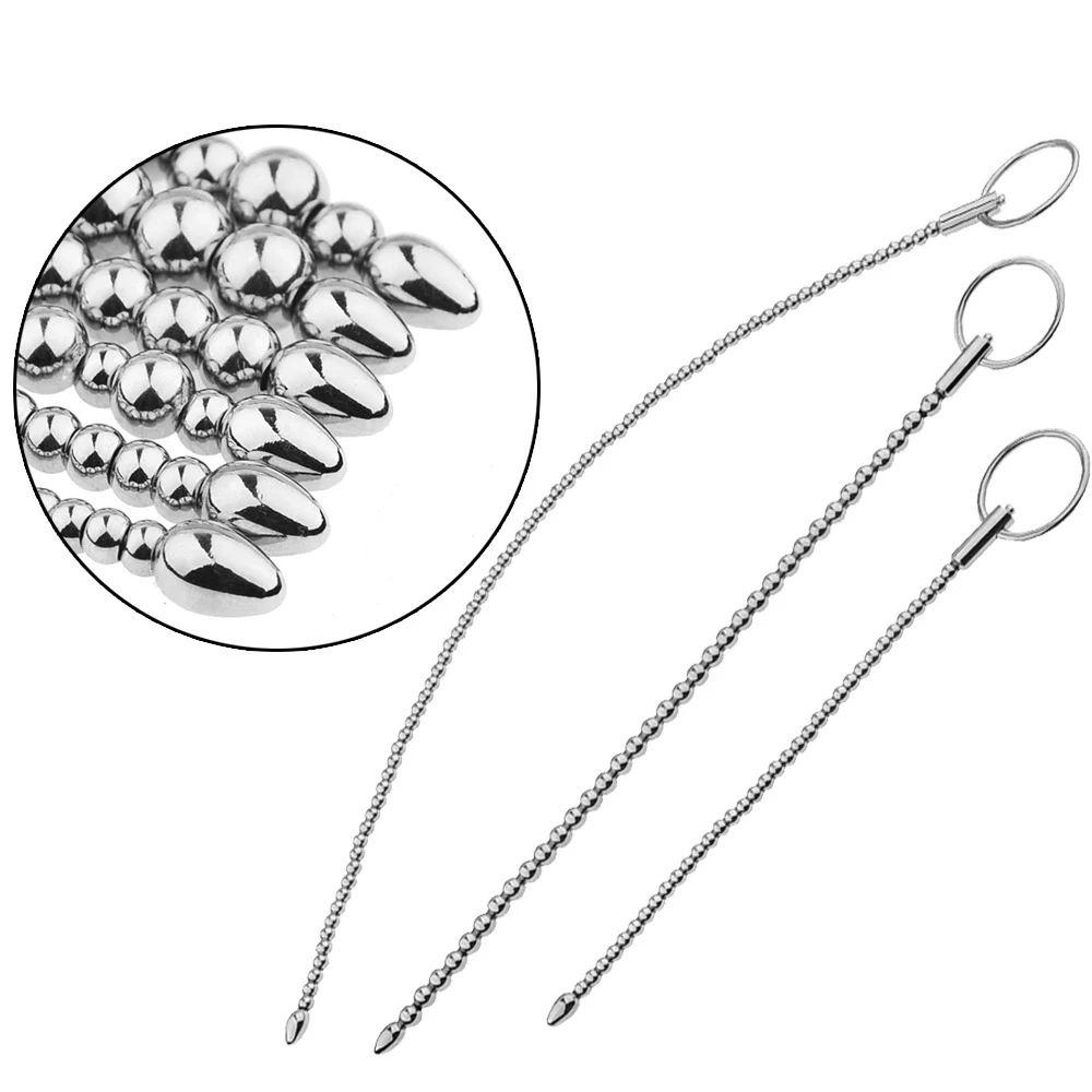 Stainless Steel Beaded Metal Penis Plug Insert Urethra Catheter Dilator Horse Eye Urethral Male Stimulator Sex Toys For Men Gay