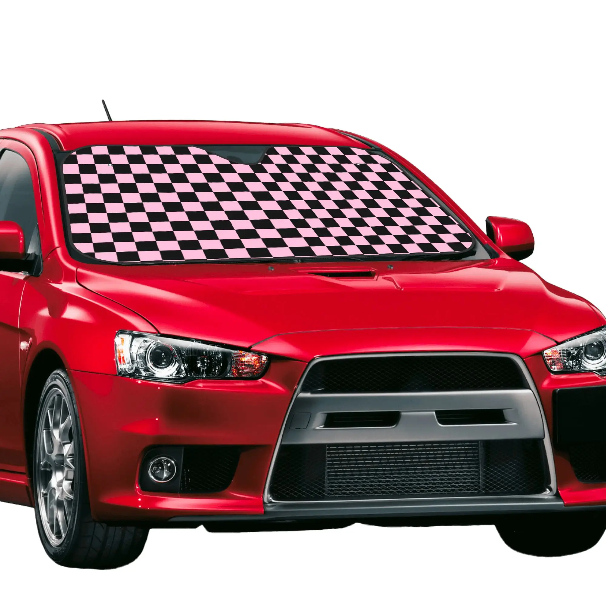 Car Front Windshield Sun Visor Heat Insulation Cover Checkerboard Plaid UV Protection Car Sun Shade Covers Car Solar Protection