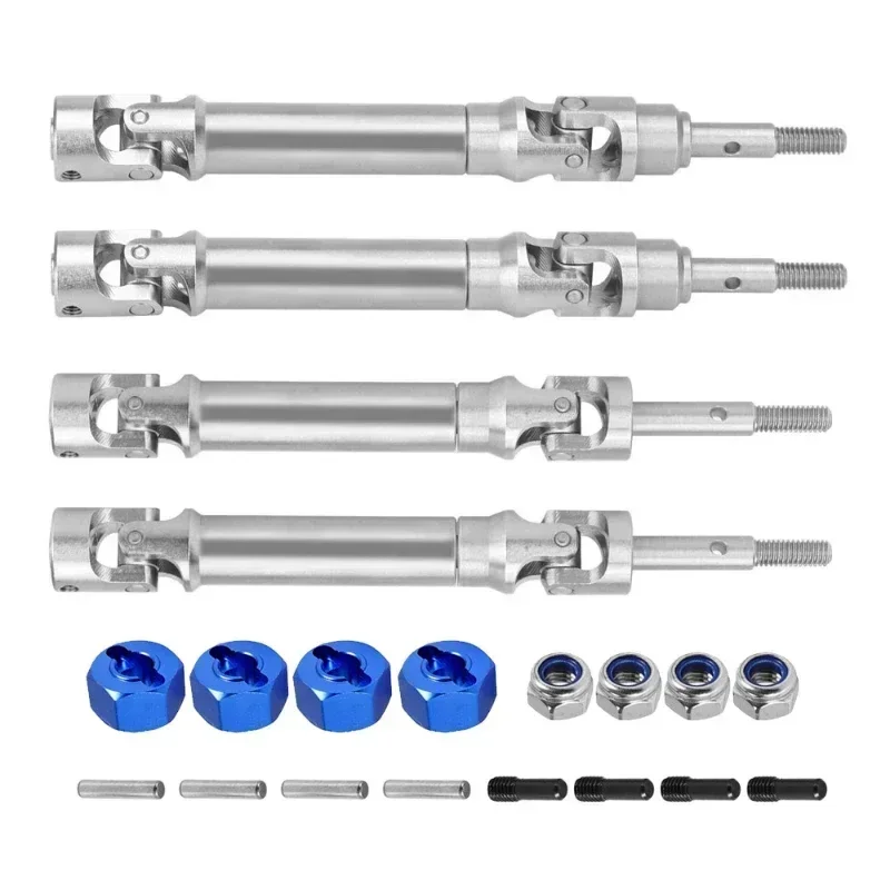 Stainless Steel Front Axle Shaft and Rear Drive Shaft for 1/10 Trxs Slash 2WD 4X4 Rustler RC Car Upgrade Parts