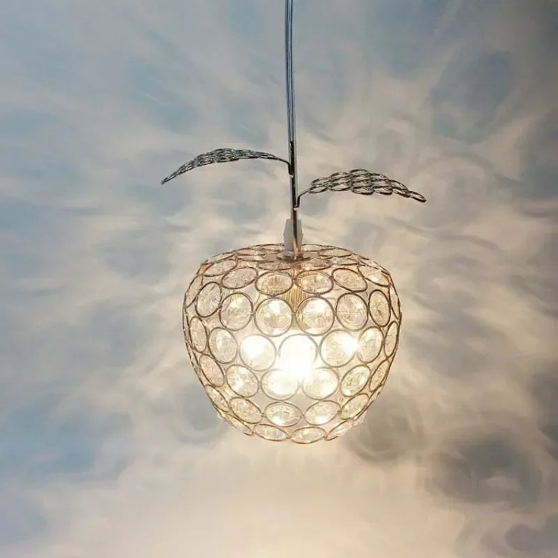 

Modern Square Crystal Apple Chandeliers Pendant AC90-260V Golden/Silver LED Lighting for Restaurant Living Room Home Decor
