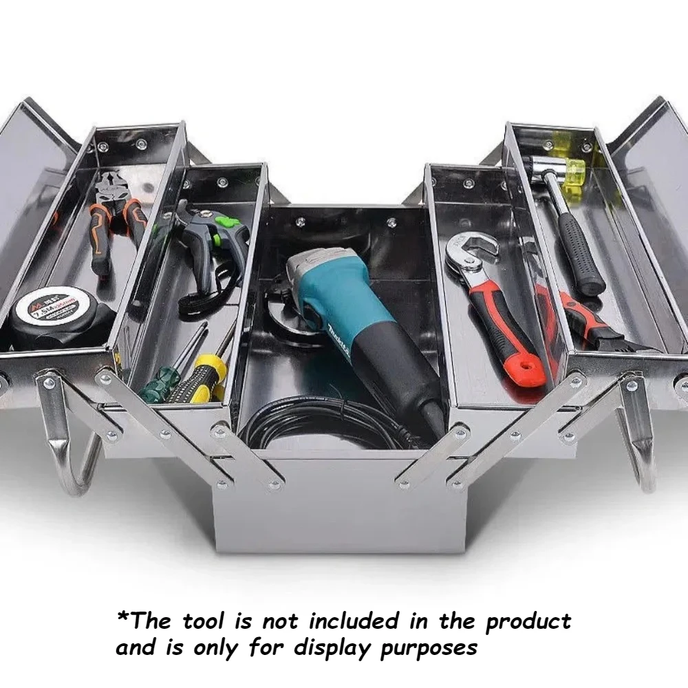 Stainless Steel Two-layer Toolbox Thickened Multi-functional Tool Case Folding Portable Three-layer Industrial Storage Tool Box