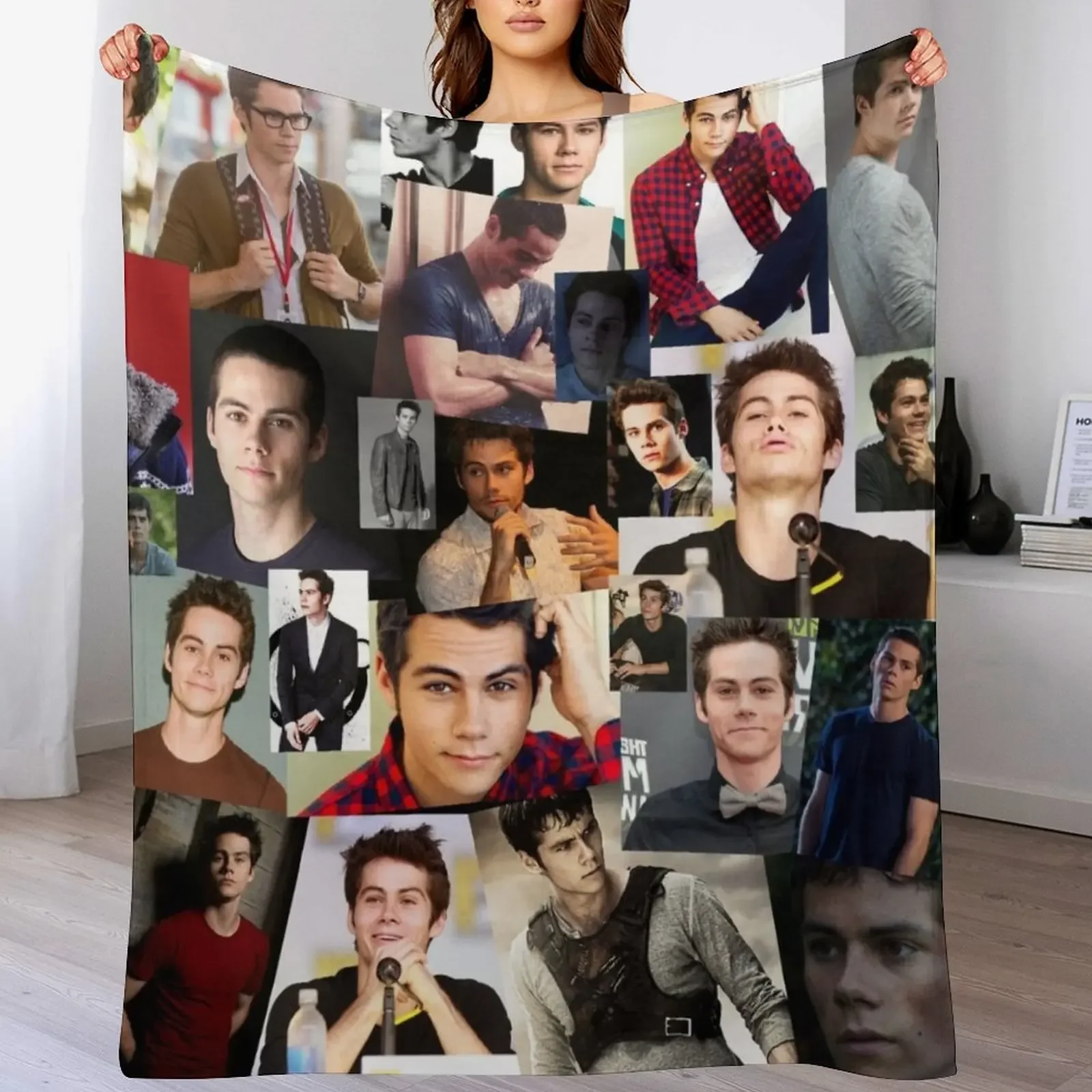 

Dylan Obrien Abstract Rectangular Collage Pattern Throw Blanket Color Fast Cozy Throw Blanket