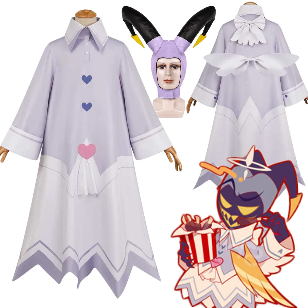 

TV Hell Inn Adam Cosplay White Dresses Tentacle Headgear Clothes Set Clothes Headwear Outfits Halloween Suits Carnival Dress Up