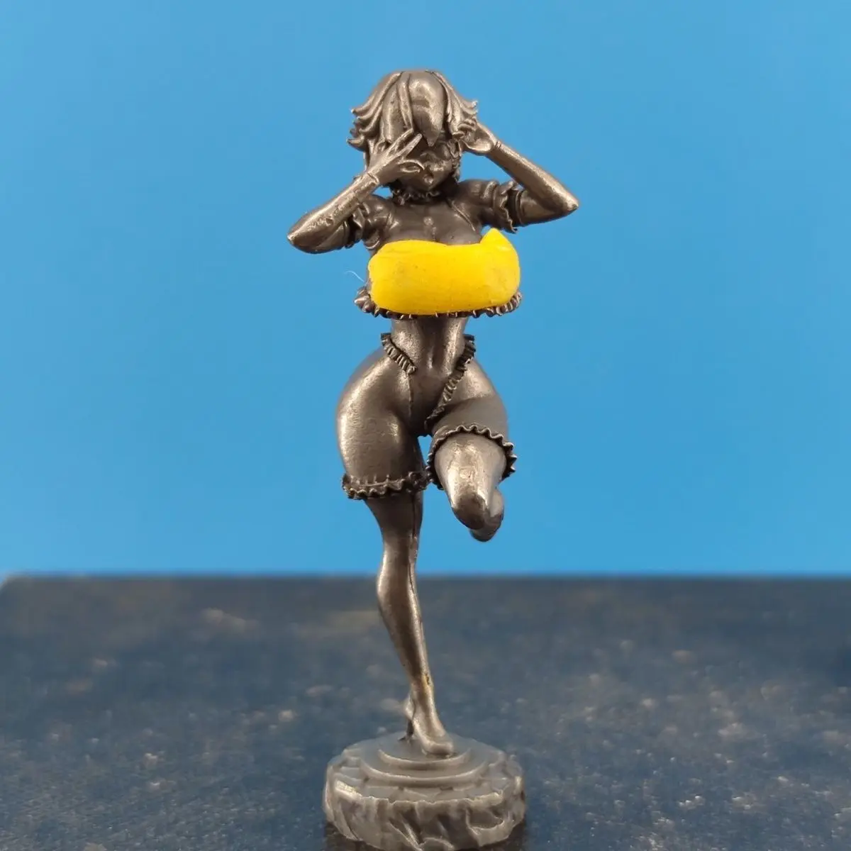 

Charming Tiny Brass Anime Girl Ship Figure - Mini Collectible Decor for Home/Office Desk Display, Anime Game Collectible Model