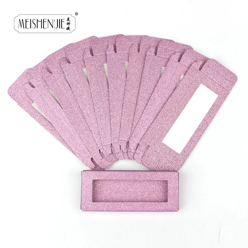 MEISHENJIE 10-100Pcs Eyelash Packaging Box Wholesale 8Colors Lashes Boxes Packaging Makeup Set Eyelashes Case Pack Tools