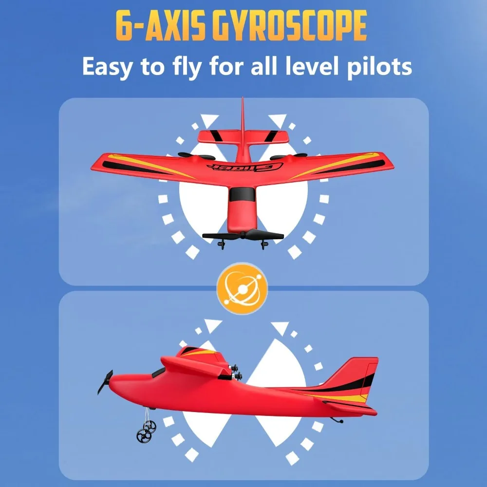 Avión Hawk's Work 2 CH RC: listo para volar, planeador de control remoto de 2,4 GHz para niños y principiantes